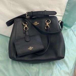 Navy Blue Coach Bag and Wallet Bundle